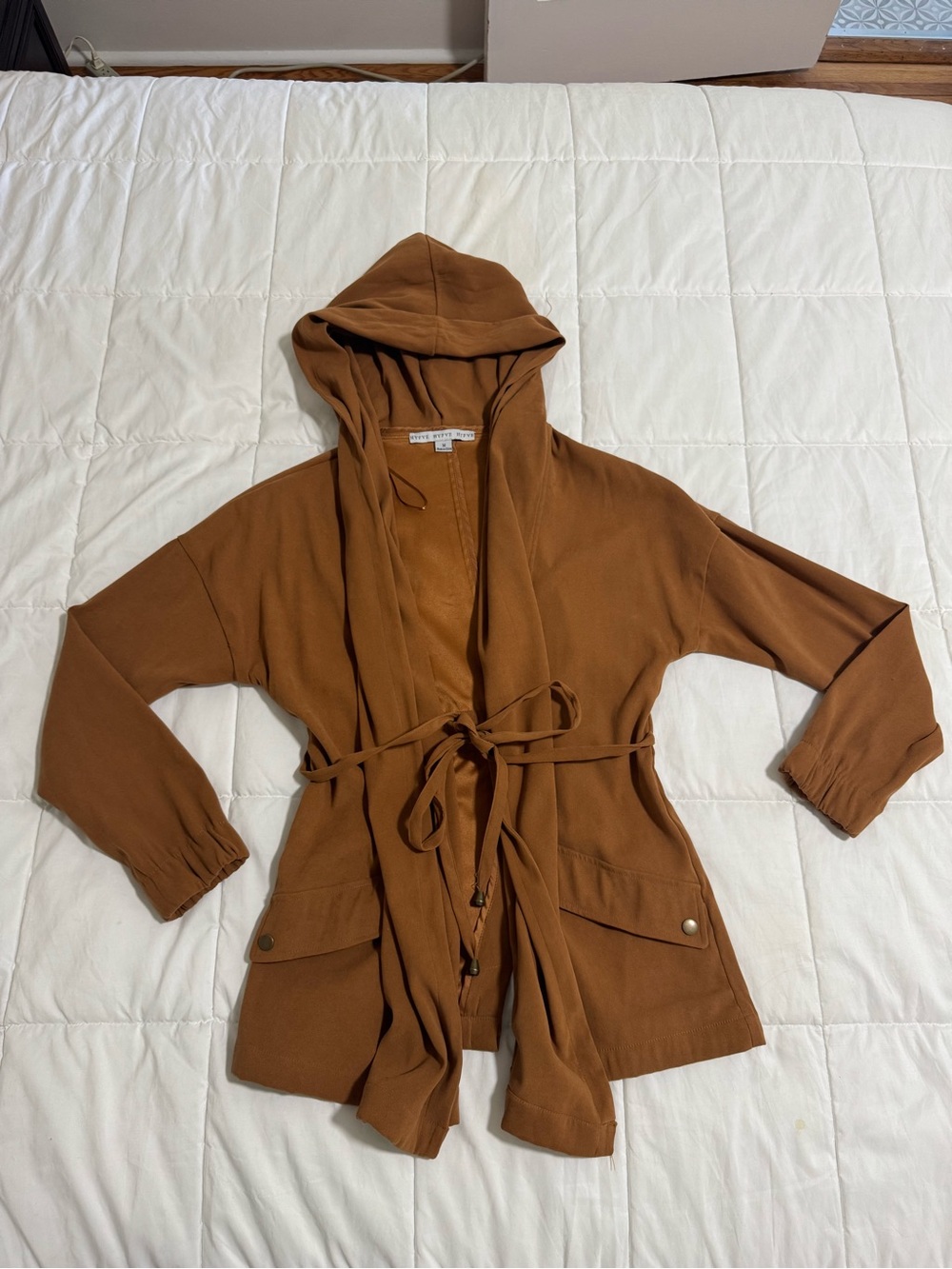 Fall Hooded Tie-Waist Jacket